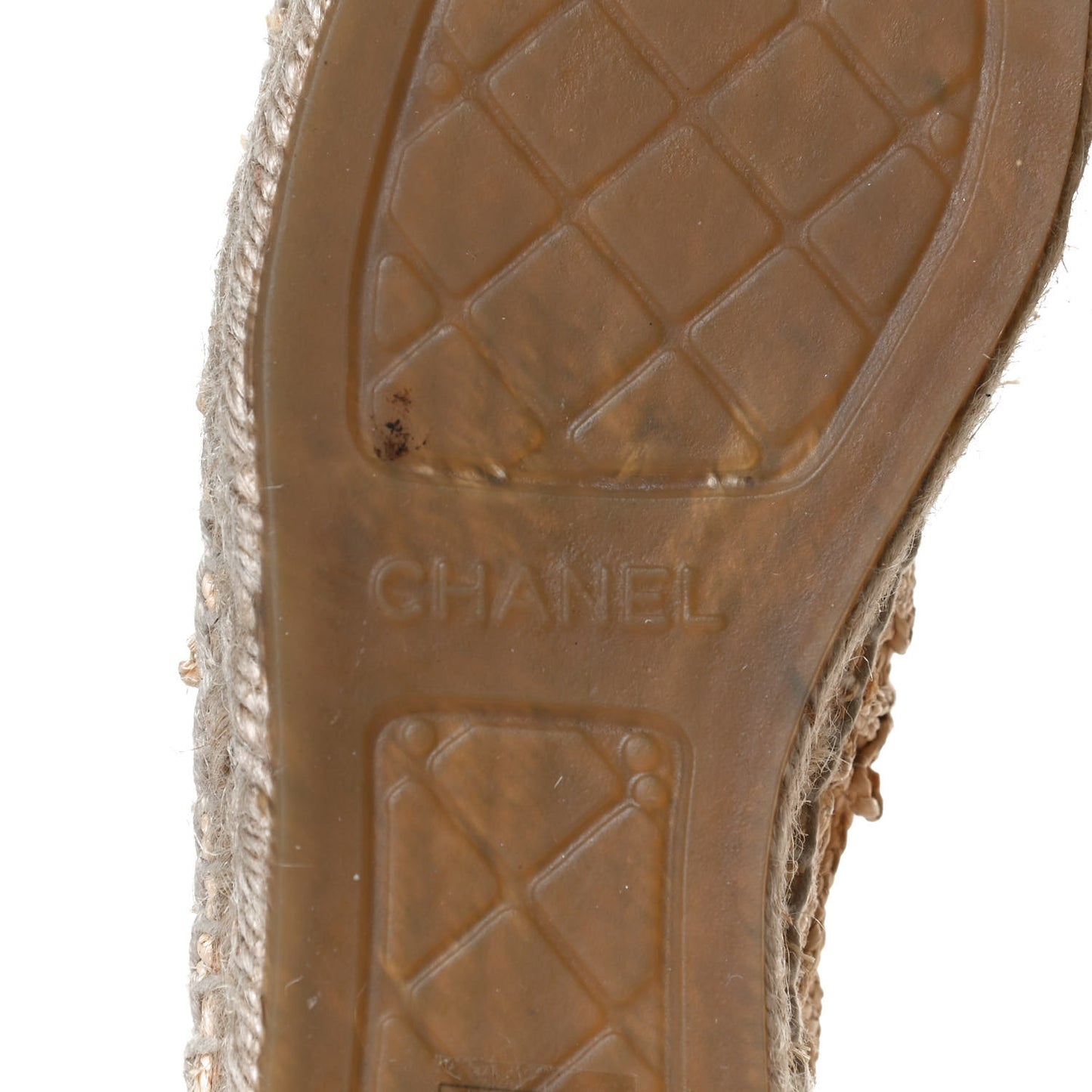 Raffia Fabric CC Espadrilles 36 Beige Black