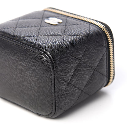 Chanel Caviar Quilted Mini Vanity Case With Chain Black 8 of 9