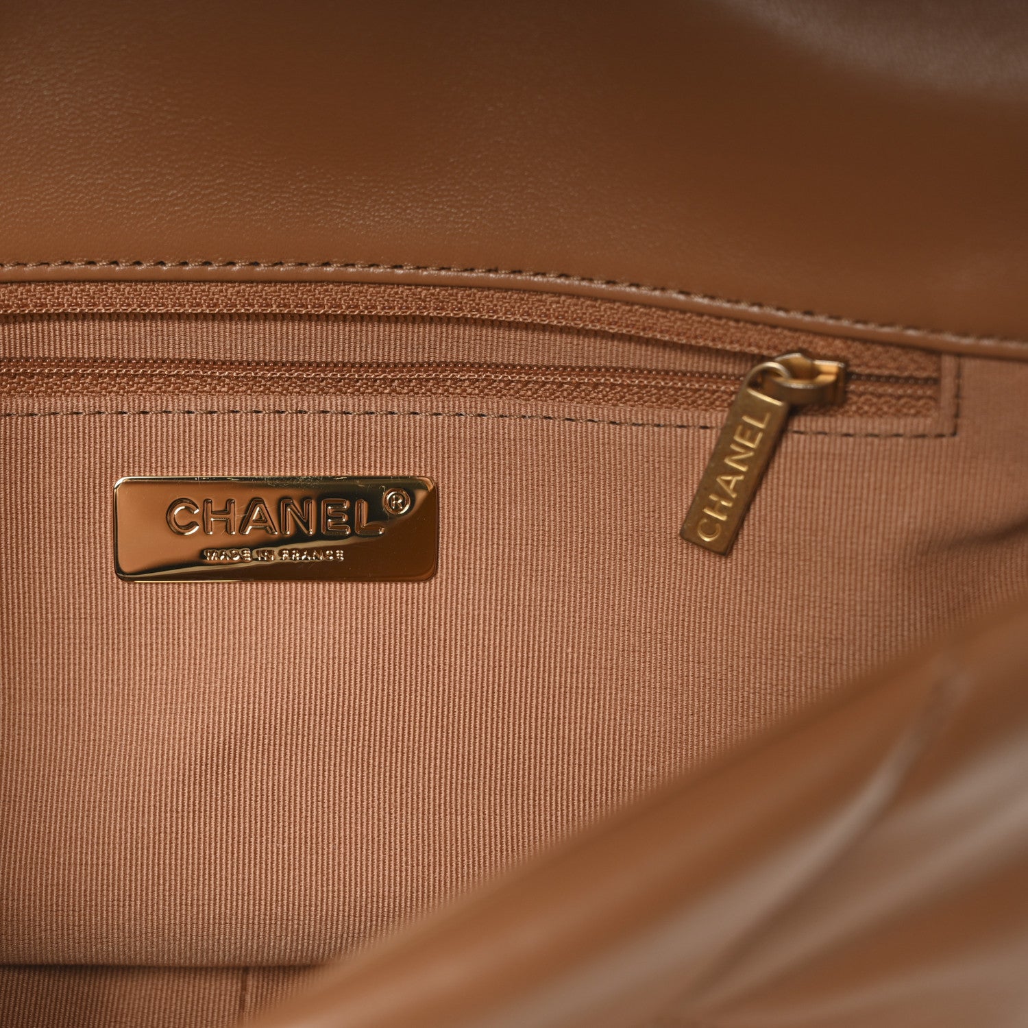 Chanel Lambskin Quilted Medium Chanel 19 Flap Light Brown 6 of 11