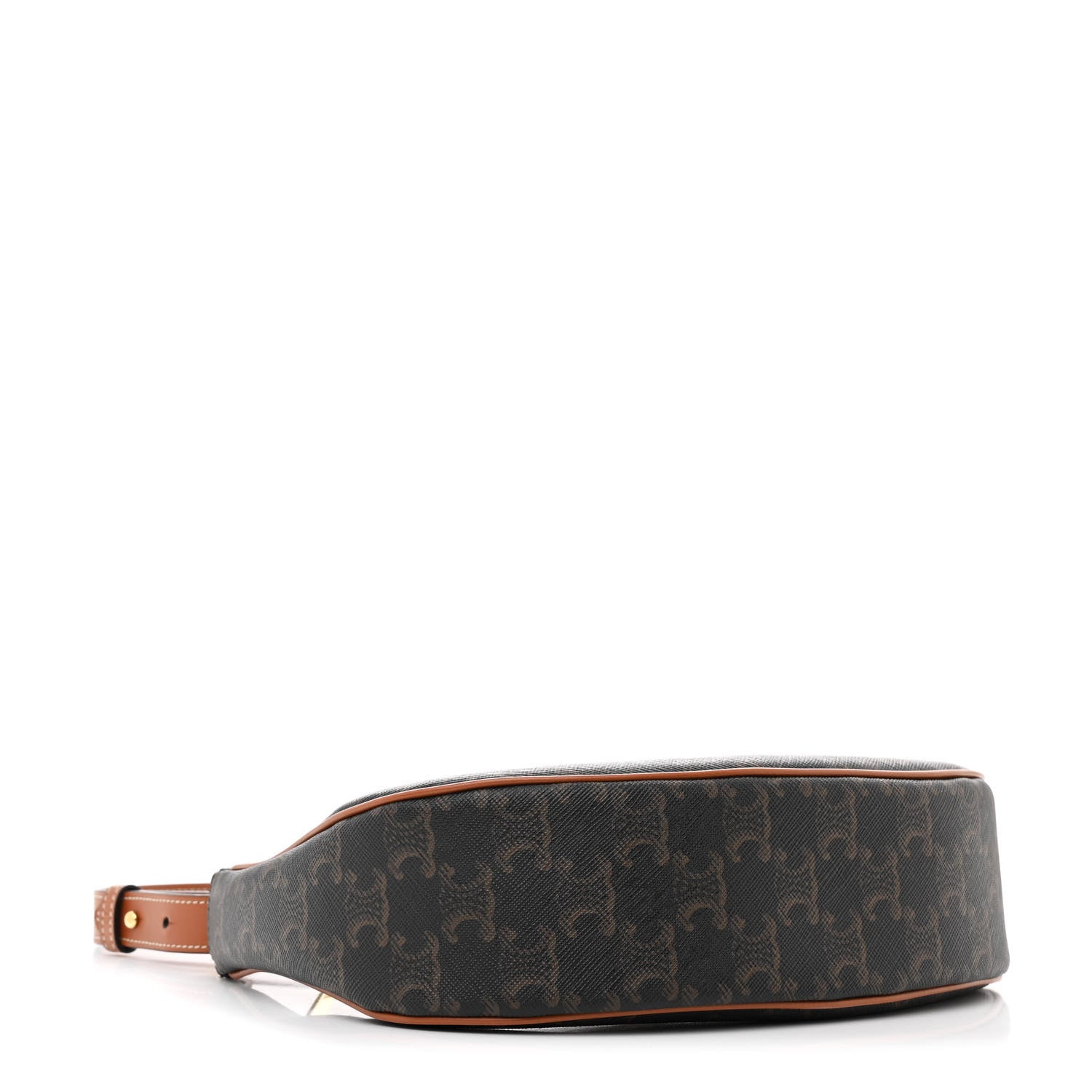 Celine Triomphe Canvas Calfskin Ava Shoulder Bag Tan 4 of 13