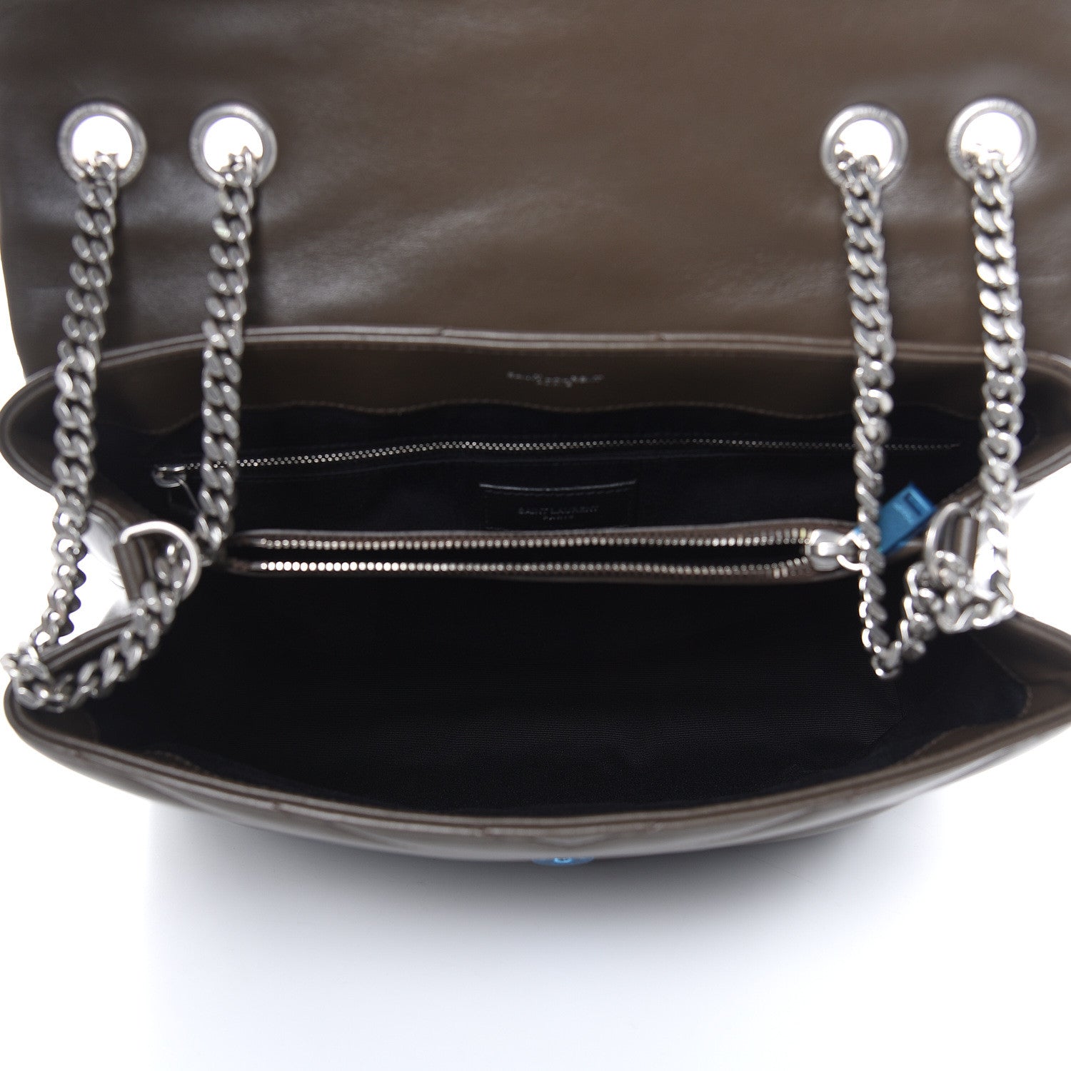 Saint Laurent Calfskin Y Quilted Monogram Medium Loulou Chain Satchel Kaki Fonce 5 of 10