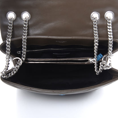Saint Laurent Calfskin Y Quilted Monogram Medium Loulou Chain Satchel Kaki Fonce 5 of 10
