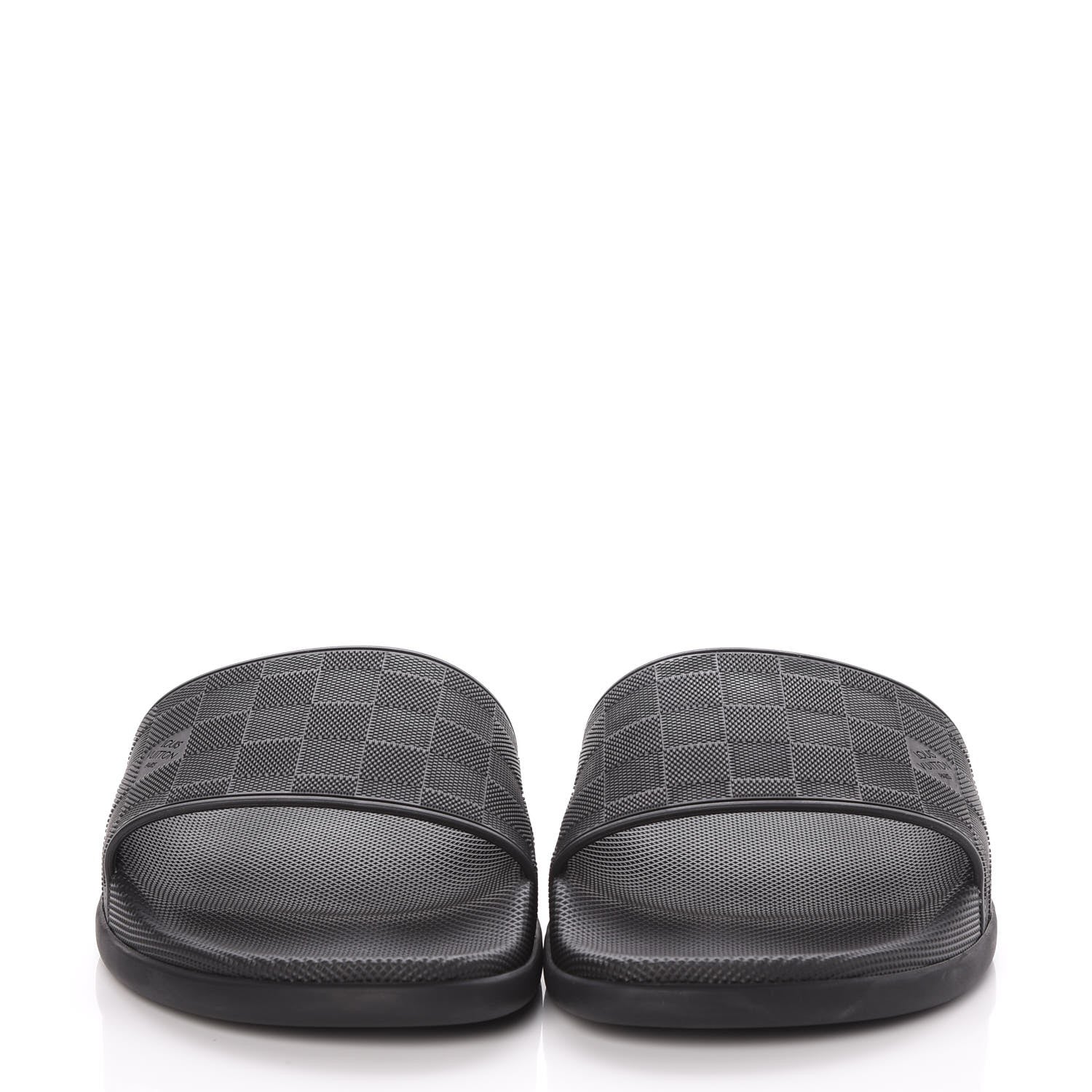 Louis Vuitton Rubber Damier Mens Waterfront Mules 6 Black 2 of 10
