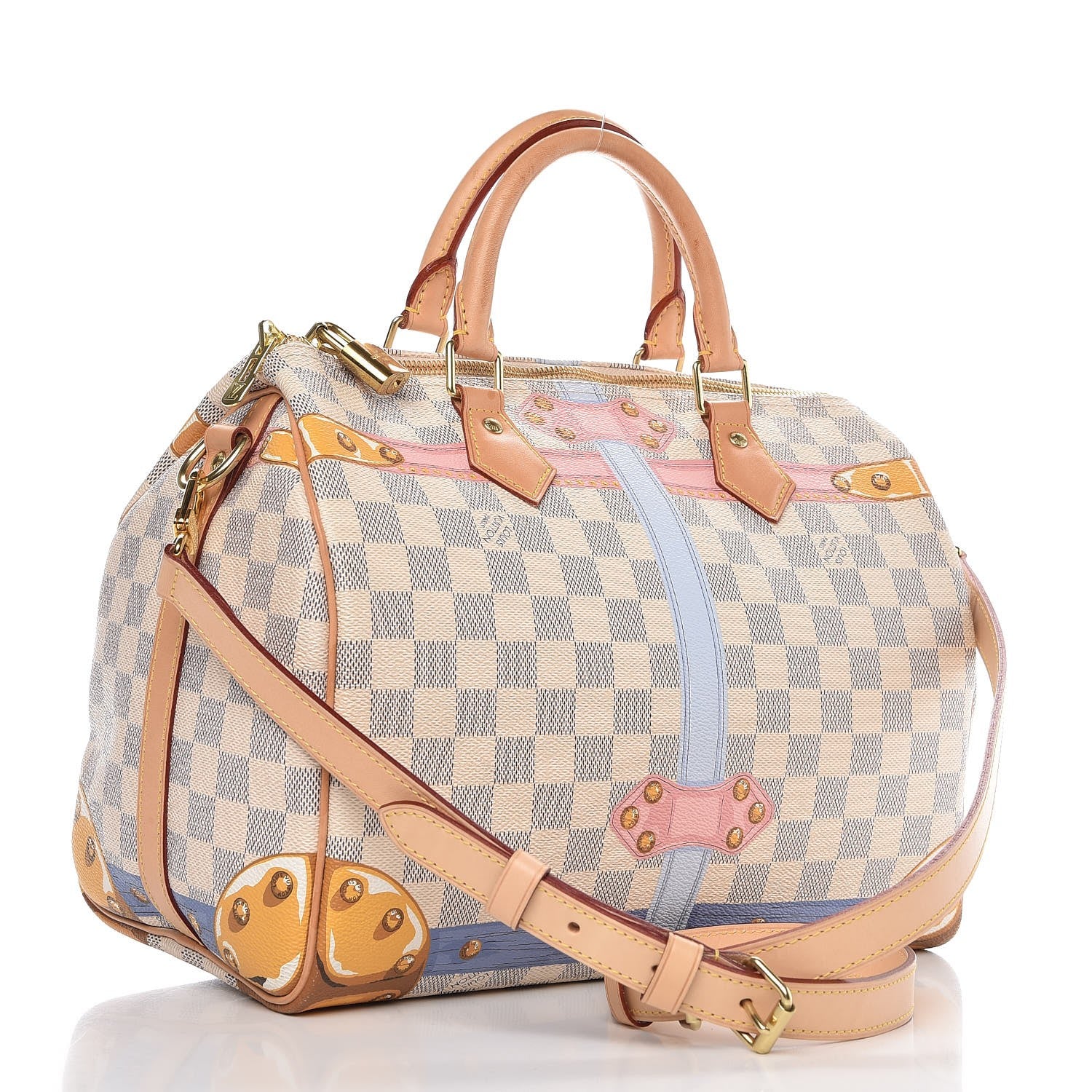 Louis Vuitton Damier Azur Summer Trunks Speedy Bandouliere 30 3 of 7