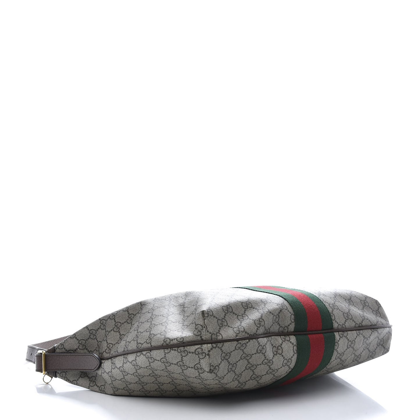 GG Supreme Monogram Web Ophidia Half Moon Hobo Brown