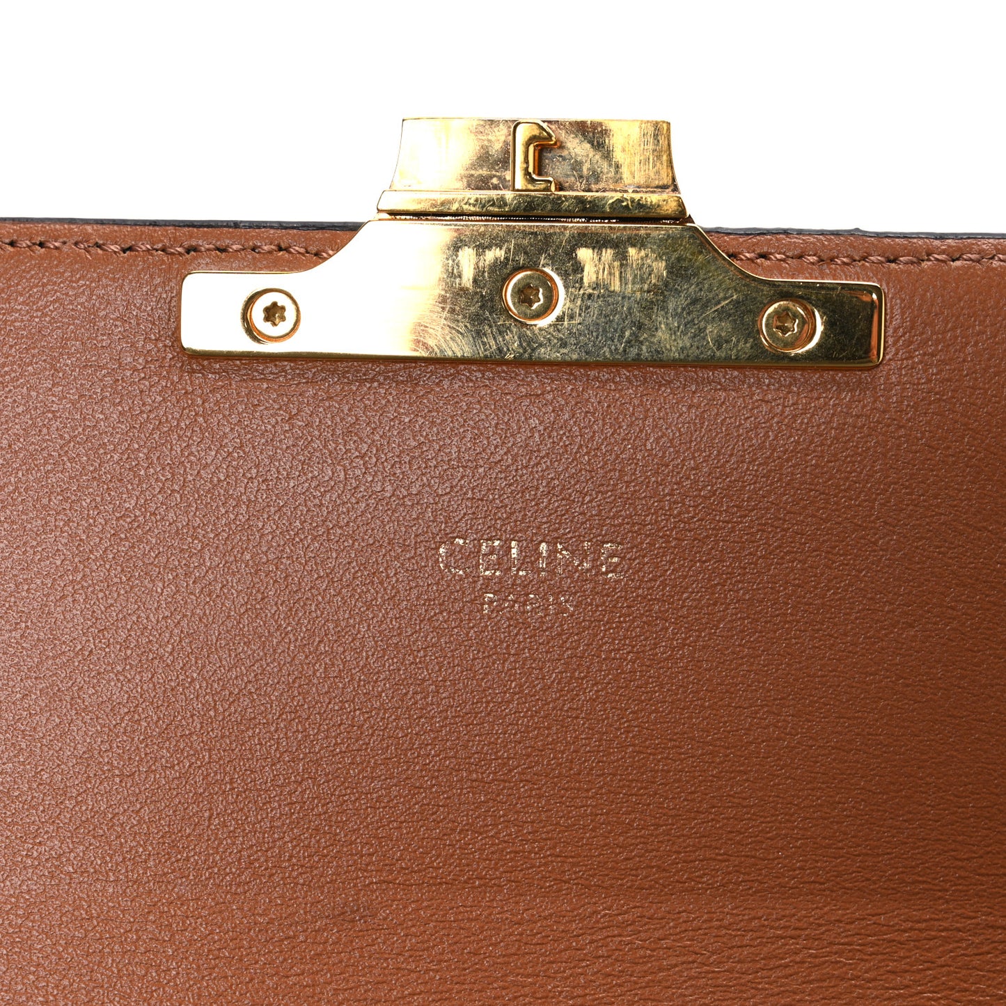 Canvas Calfskin Triomphe Shoulder Bag Tan