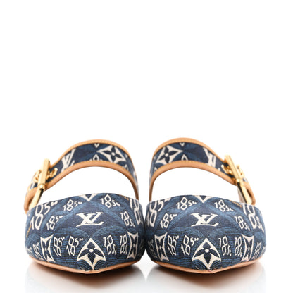 Louis Vuitton Jacquard Since 1854 Sofia Flat Mules 39 Blue 2 of 9