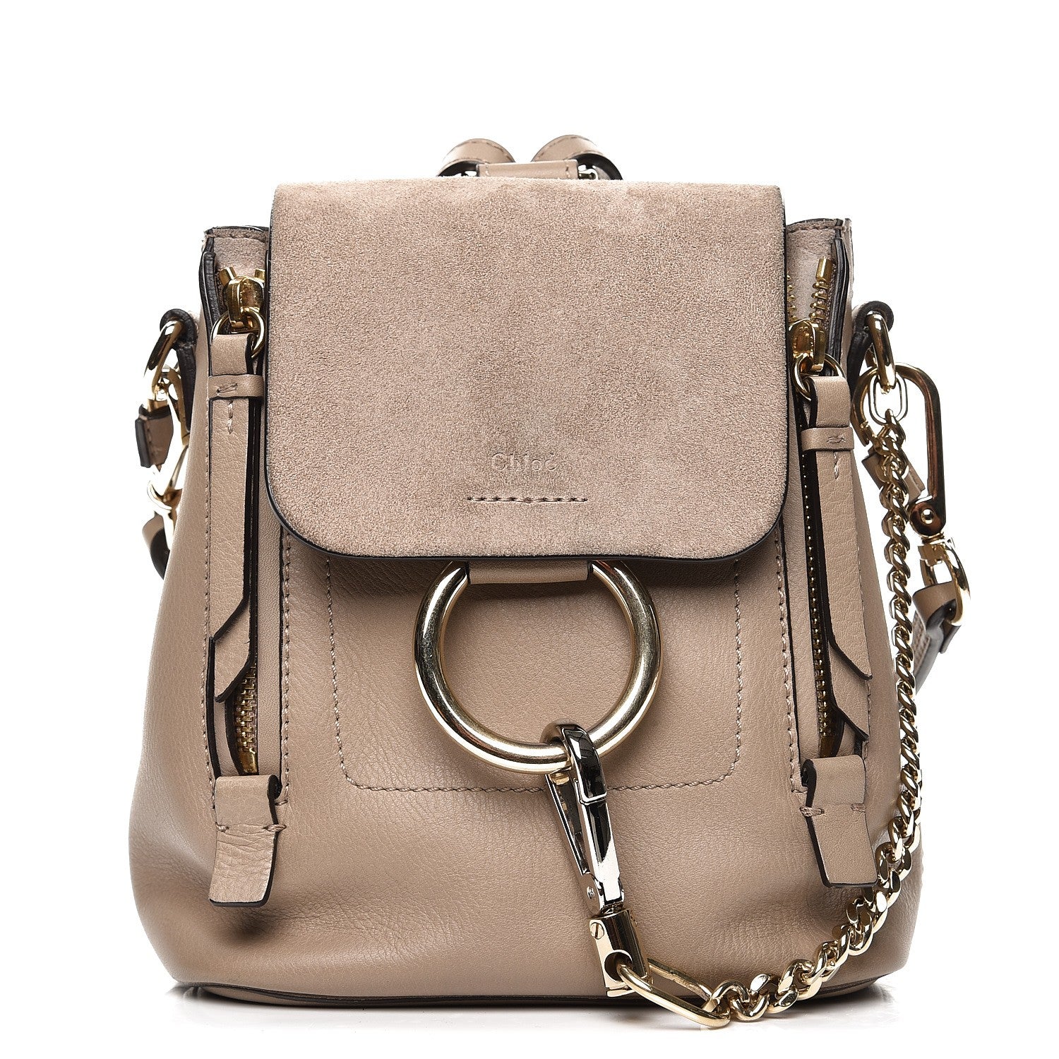 Chloe Suede Calfskin Mini Faye Backpack Motty Grey 1 of 11