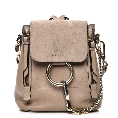 Chloe Suede Calfskin Mini Faye Backpack Motty Grey 1 of 11