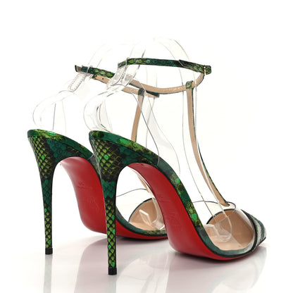 Christian Louboutin Watersnake PVC Nosy 100 Pumps 39 Green 4 of 7