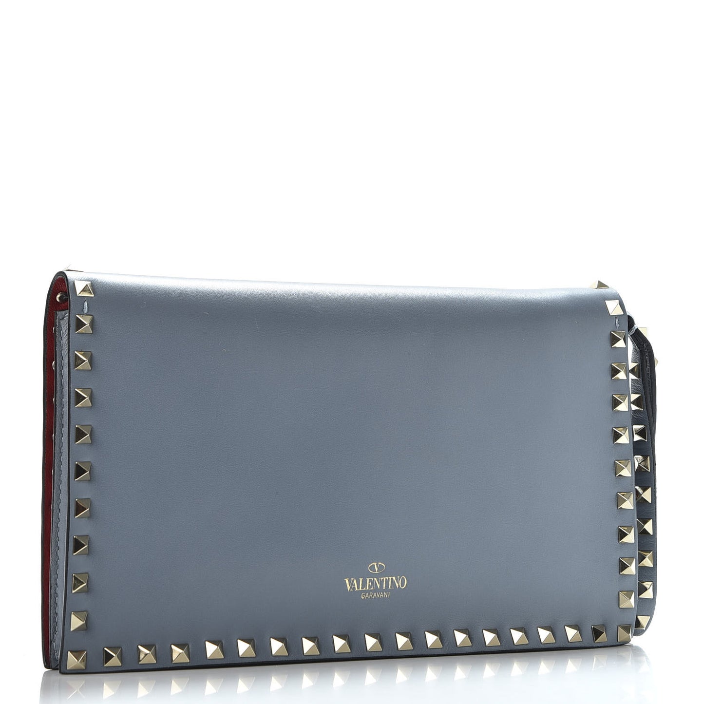 Nappa Rockstud Wristlet Clutch Grey