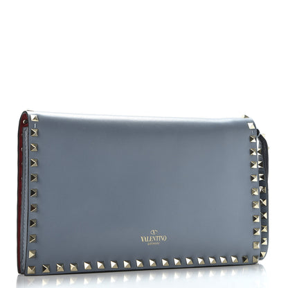 Valentino Garavani Nappa Rockstud Wristlet Clutch Grey 2 of 9