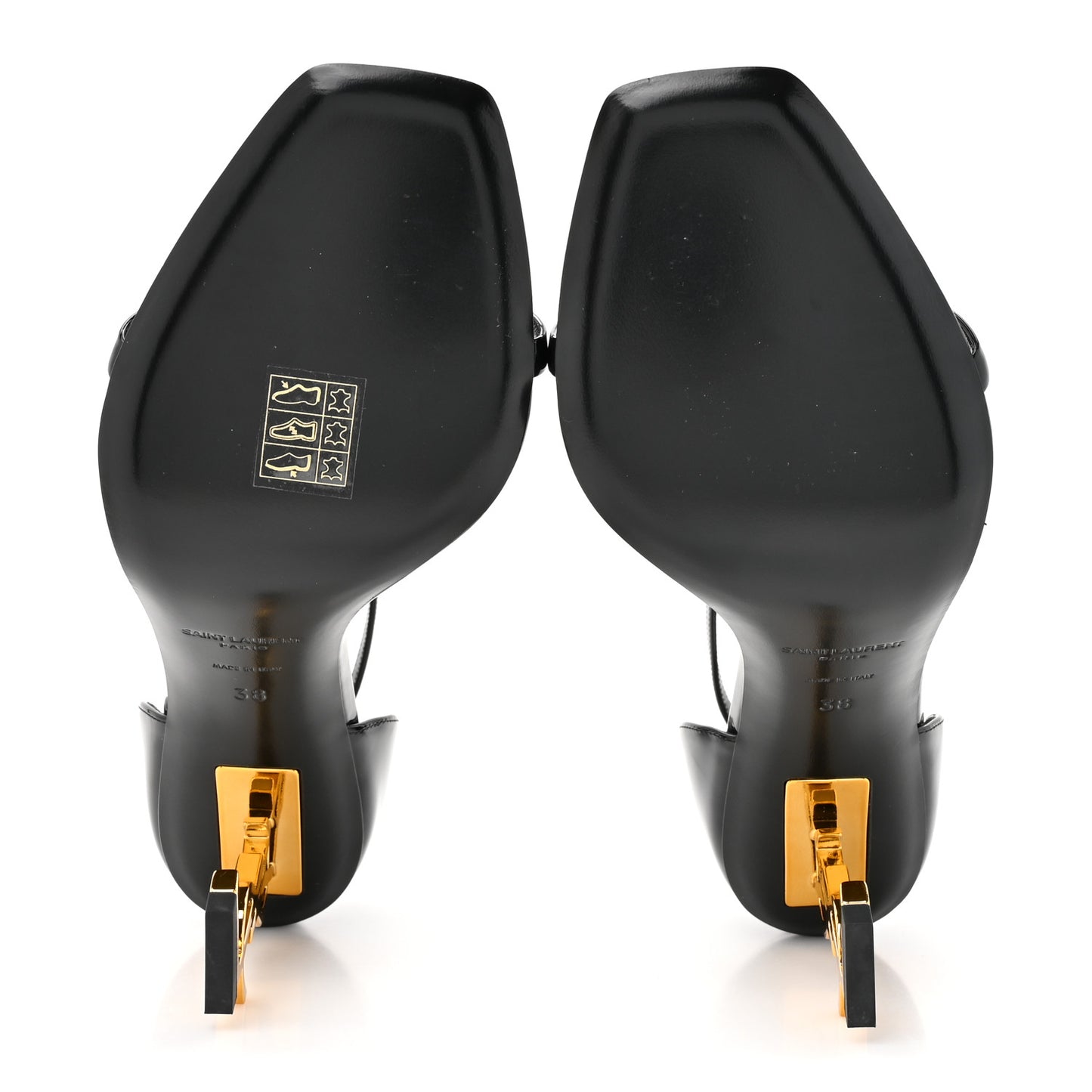 Patent Calfskin Opyum 85 Sandals 38 Black