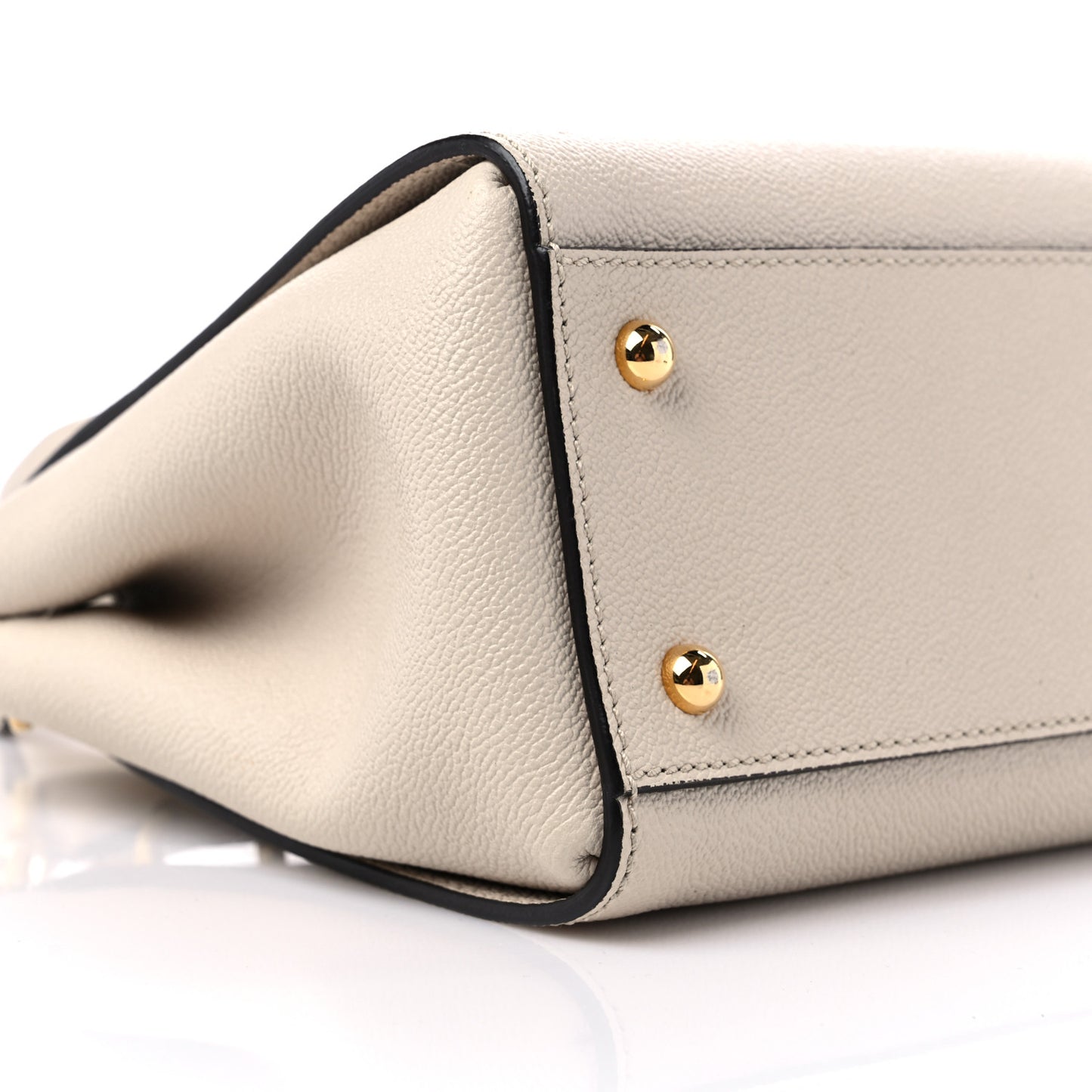 Soft Grain Calfskin Small Buckle Tote Limestone