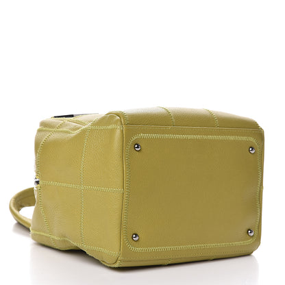 Chanel Caviar Square Stitched Tote Chartreuse 4 of 11