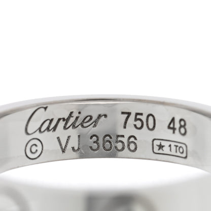 Cartier 18K White Gold 3.5mm LOVE Wedding Band Ring 48 4.5 4 of 4
