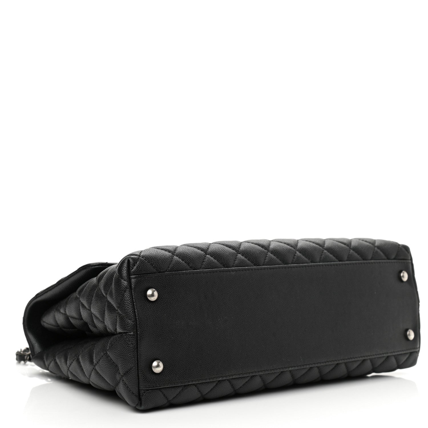 Chanel Caviar Lizard Quilted Medium Coco Handle Flap Black 4 of 10