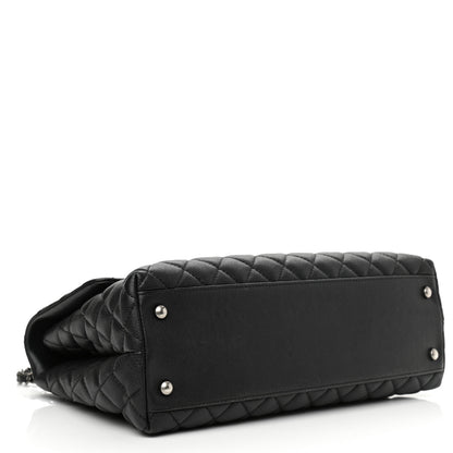 Chanel Caviar Lizard Quilted Medium Coco Handle Flap Black 4 of 10