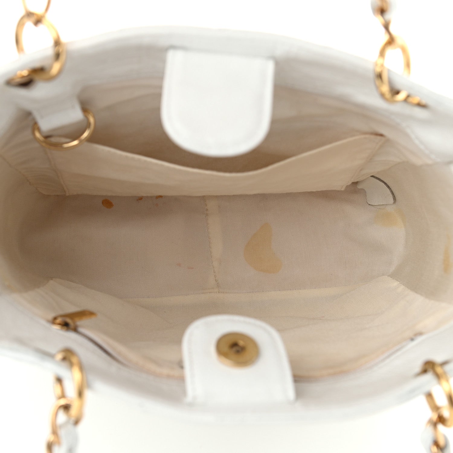 Chanel Caviar Petit Shopping Tote PST White 4 of 15