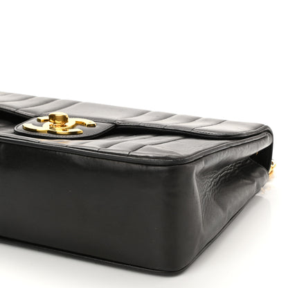 Chanel Lambskin Vertical Quilt Jumbo Single Flap Black 10 of 19