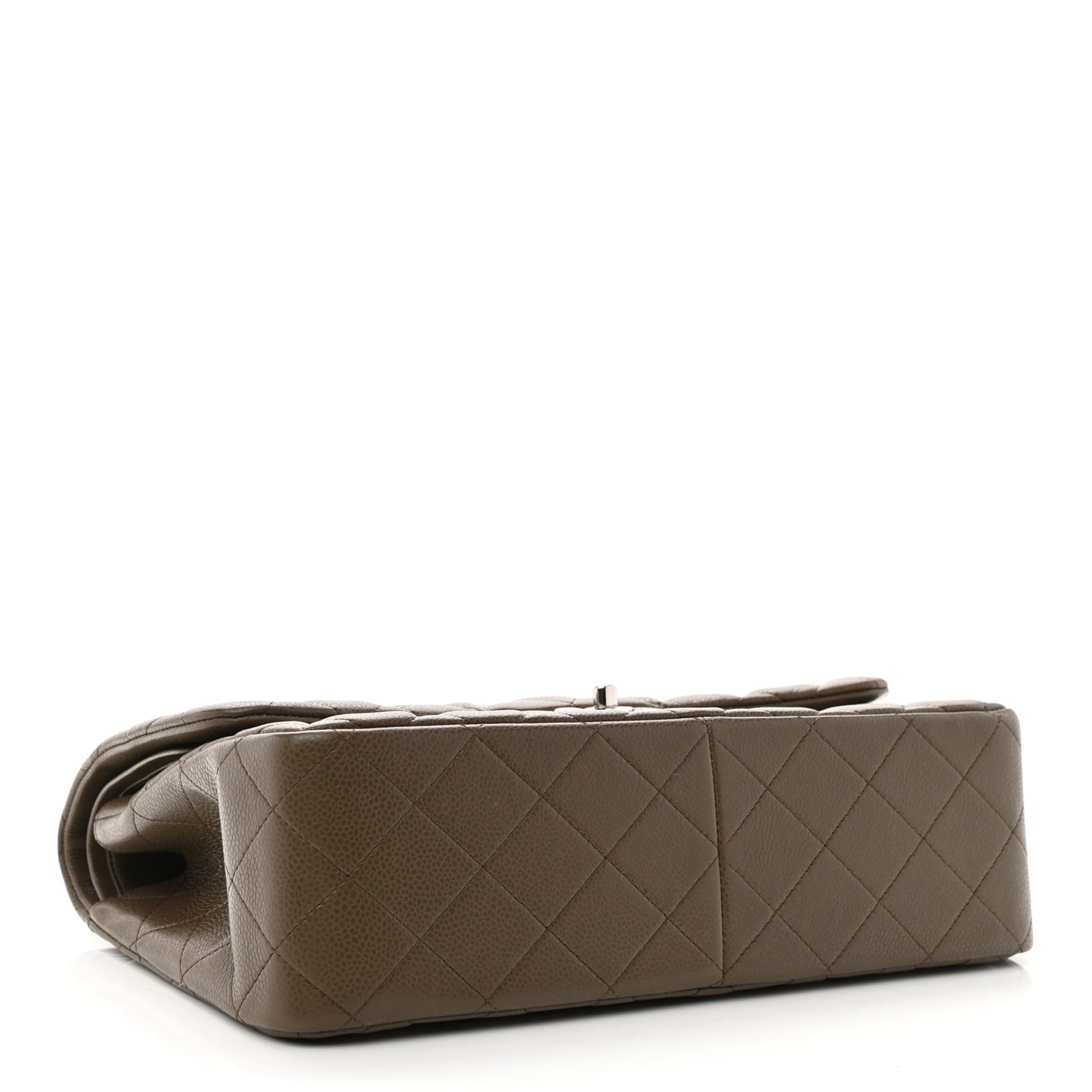 Caviar Quilted Jumbo Double Flap Beige Taupe