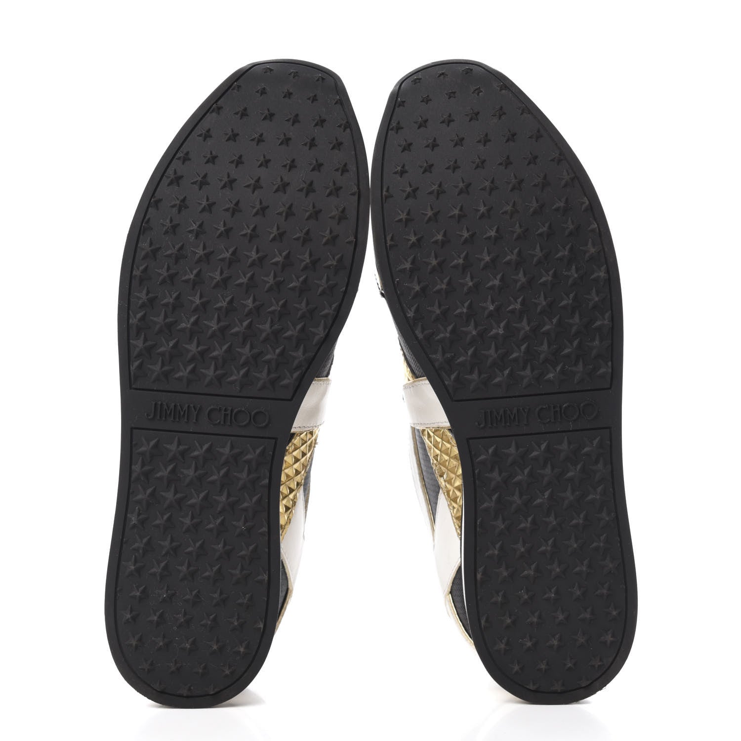 Jimmy Choo Canvas Patent Calfskin London Low Top Sneakers 36 Black Gold 6 of 12