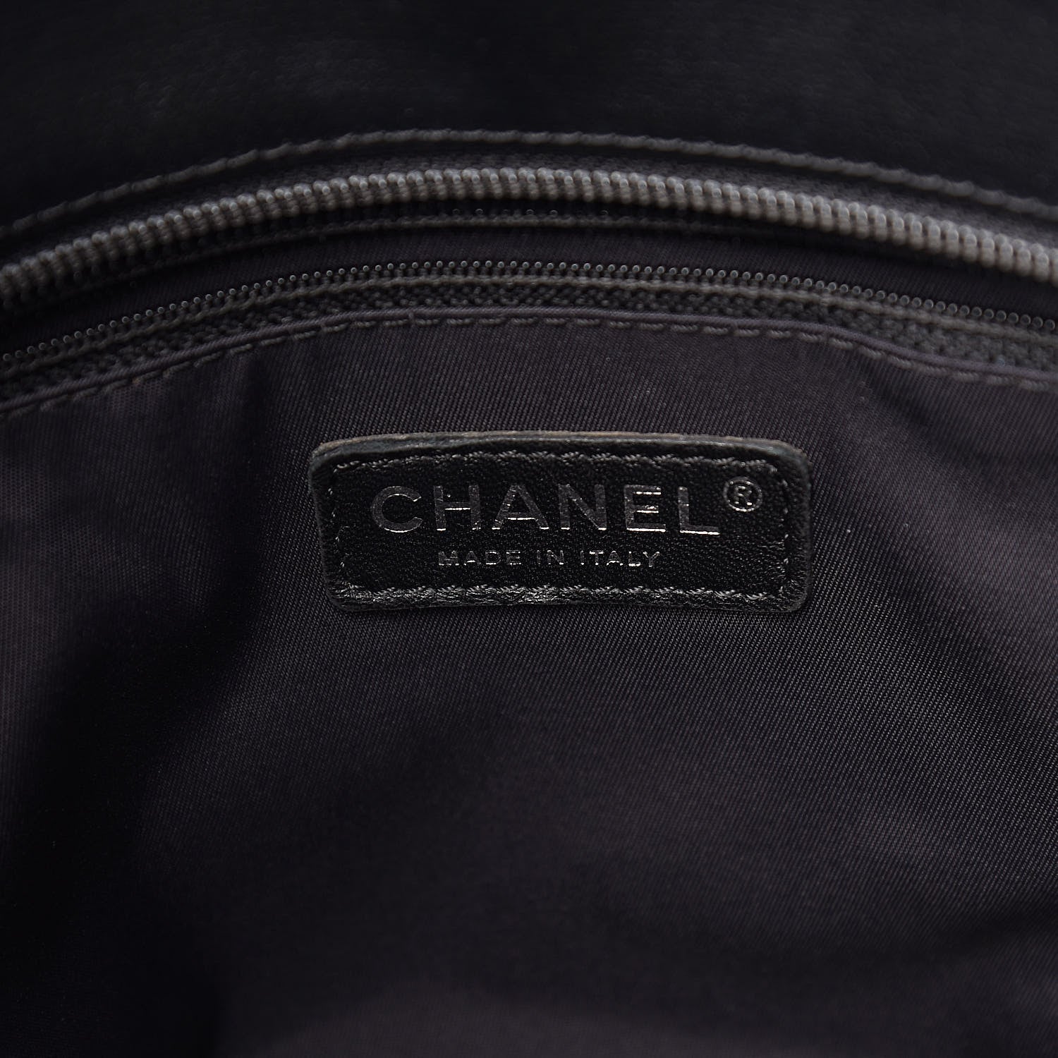 Chanel Coated Canvas Quilted Small Paris Biarritz Tote Black 6 of 10