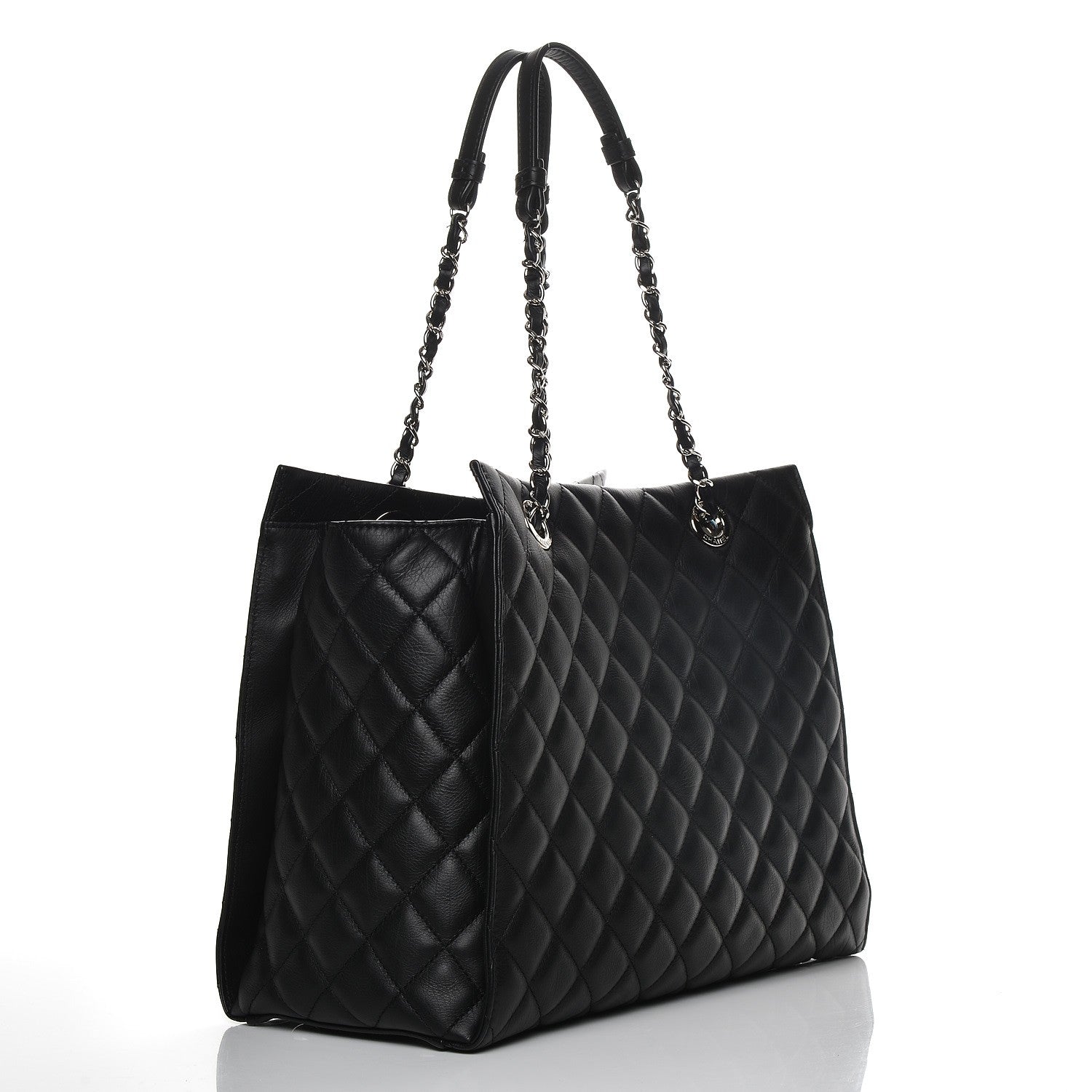 Chanel Calfskin Quilted Large Chic and Soft Shopping Tote Black 3 of 9