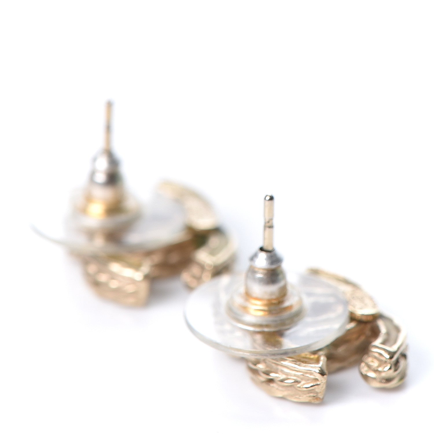 Chanel Crystal CC Earrings Gold 3 of 4