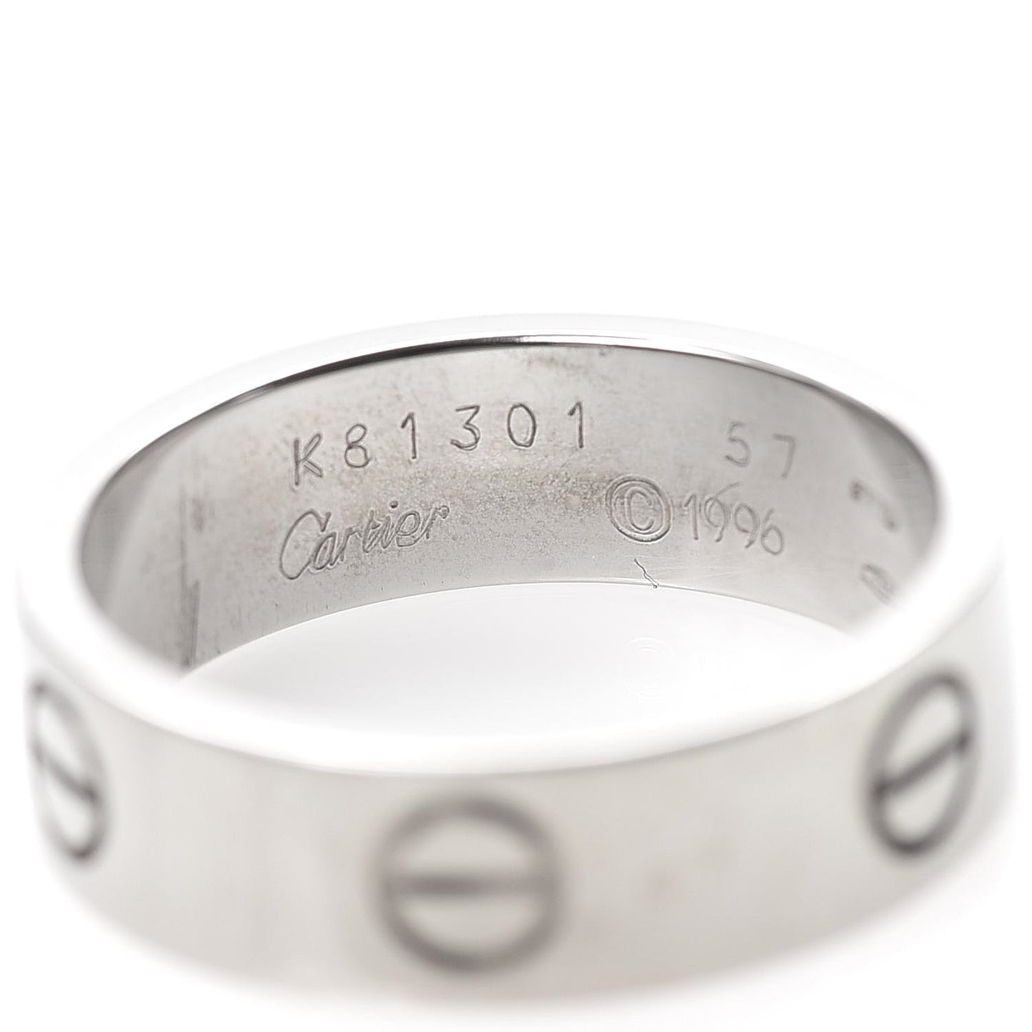 18K White Gold 6mm LOVE Ring 57 8