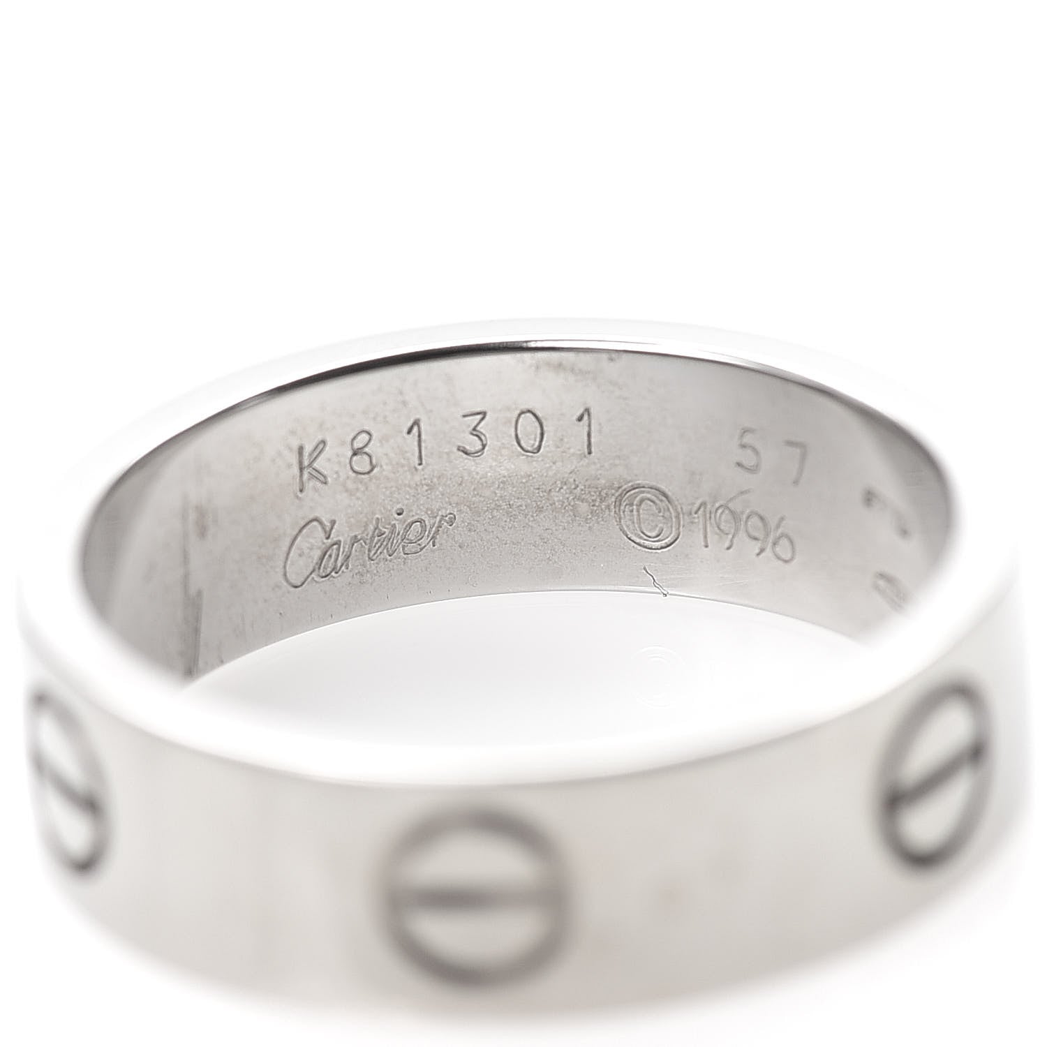 Cartier 18K White Gold 6mm LOVE Ring 57 8 4 of 6