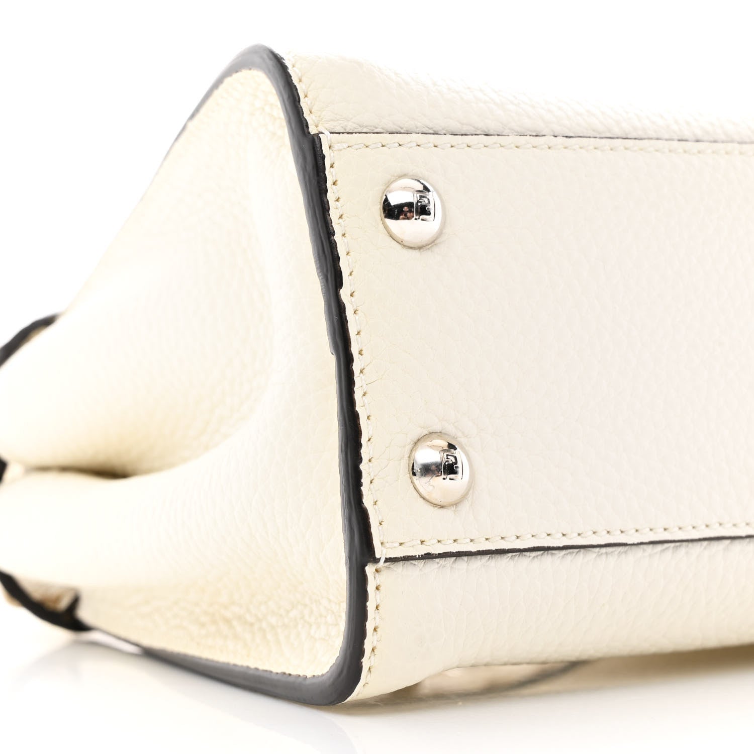 Fendi Cuoio Romano Snakeskin Selleria Mini Peekaboo Iconic Satchel White Stone 10 of 13