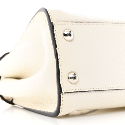 Fendi Cuoio Romano Snakeskin Selleria Mini Peekaboo Iconic Satchel White Stone 10 of 13