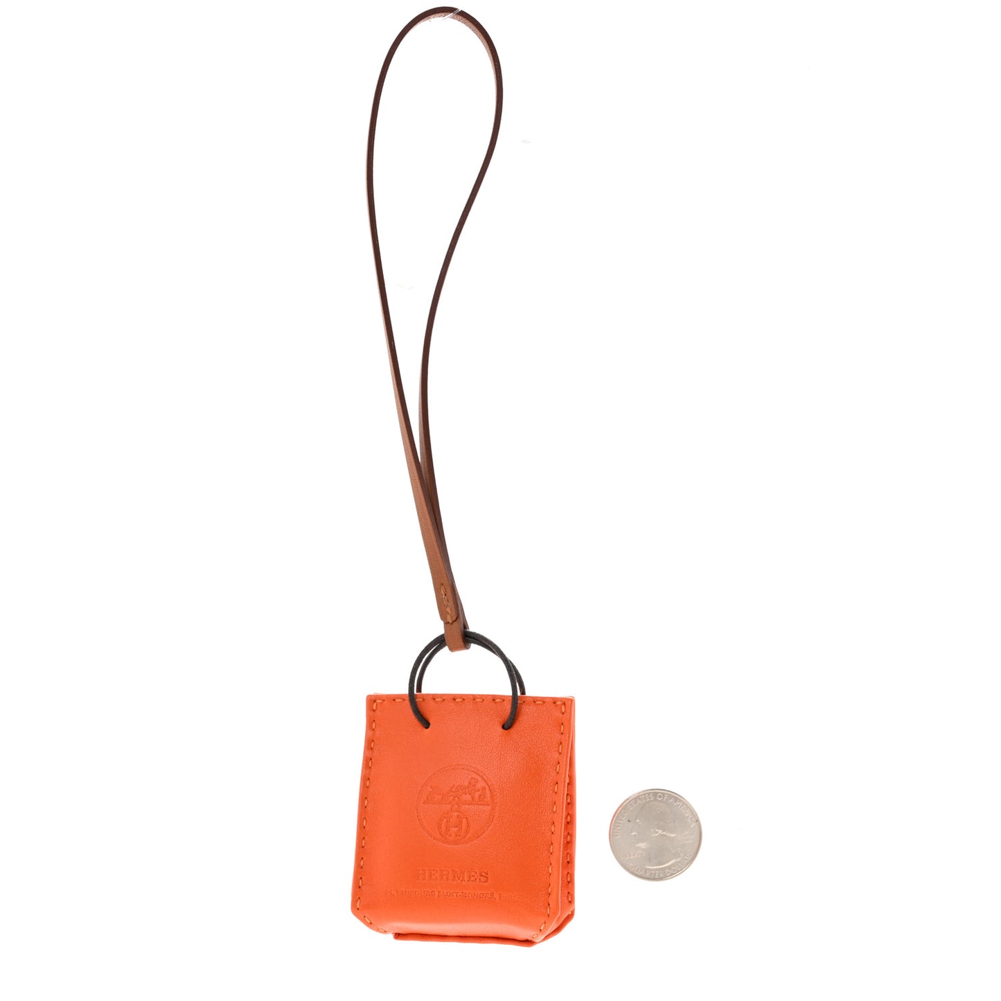 Milo Lambskin Swift Shopping Bag Charm Feu Gold