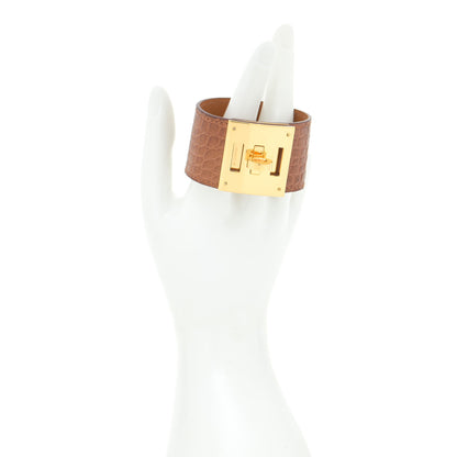 Hermes Matte Alligator Kelly Dog Bracelet T2 Alezan 2 of 7