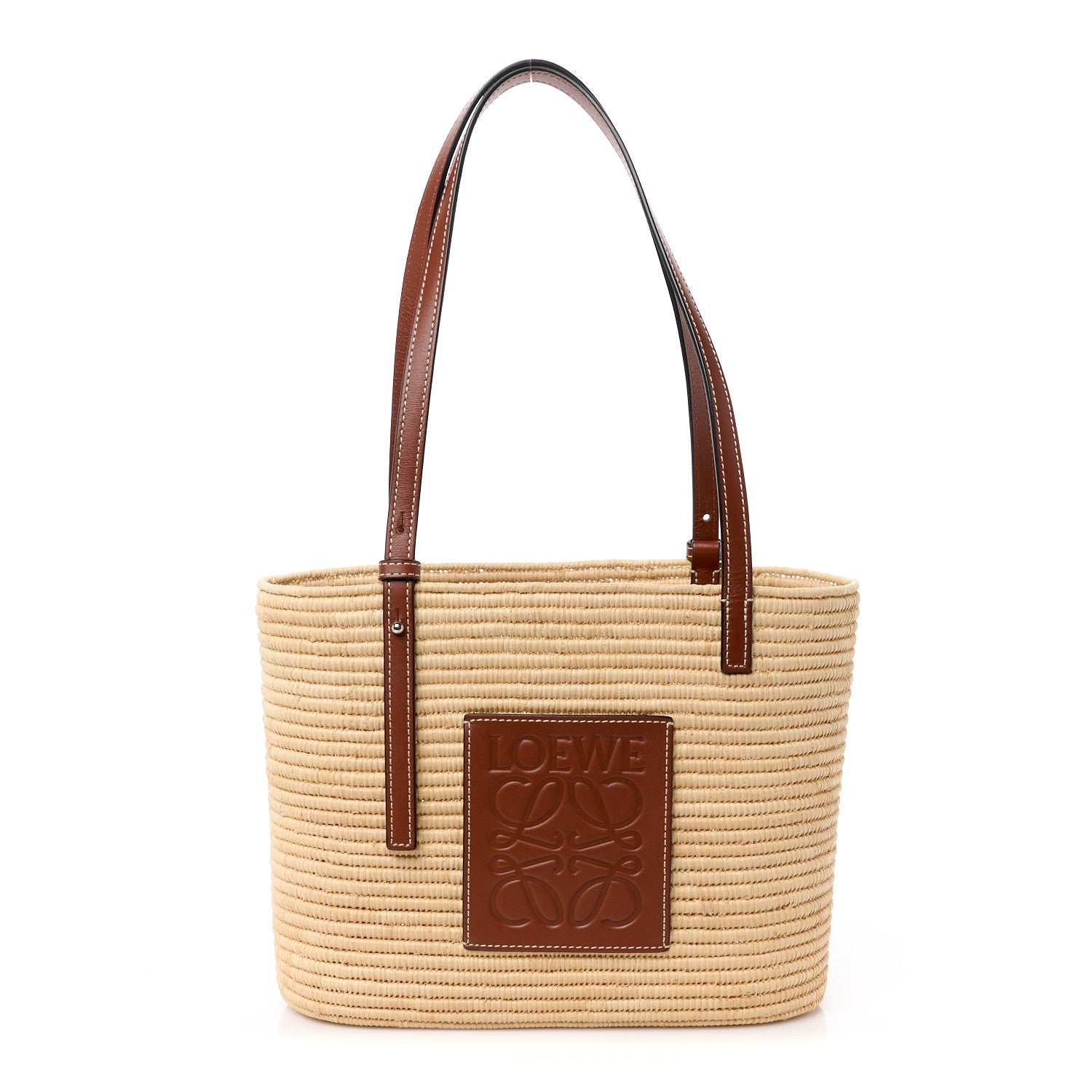 Loewe Raffia Small Square Basket Tote Bag Natural Tan 1 of 9