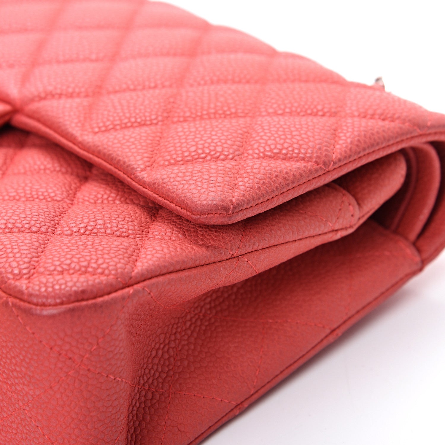 Chanel Iridescent Caviar Quilted Medium Double Flap Red 13 of 15