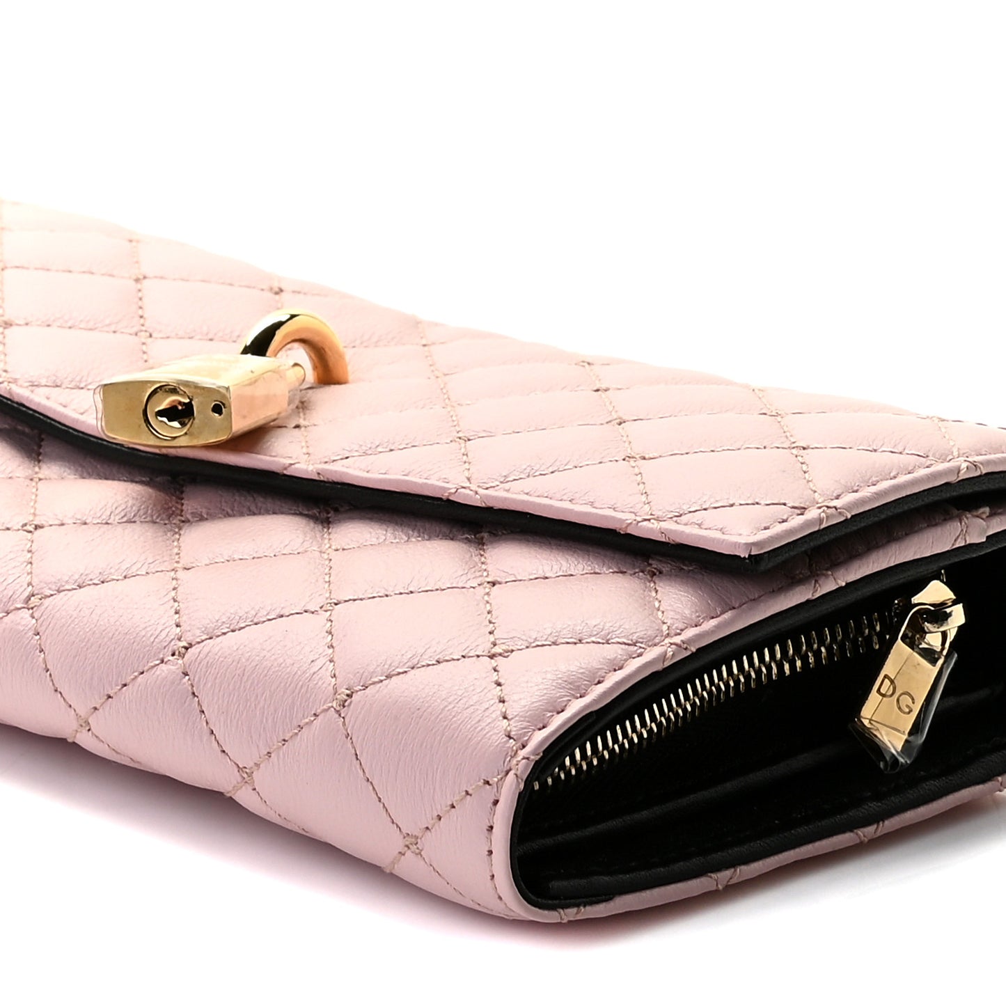 Vitello Quilted Continental Wallet Rosa