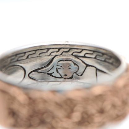 John Hardy Sterling Silver Bronze Classic Chain Braided Two Tone Ring 62 10 6 of 7