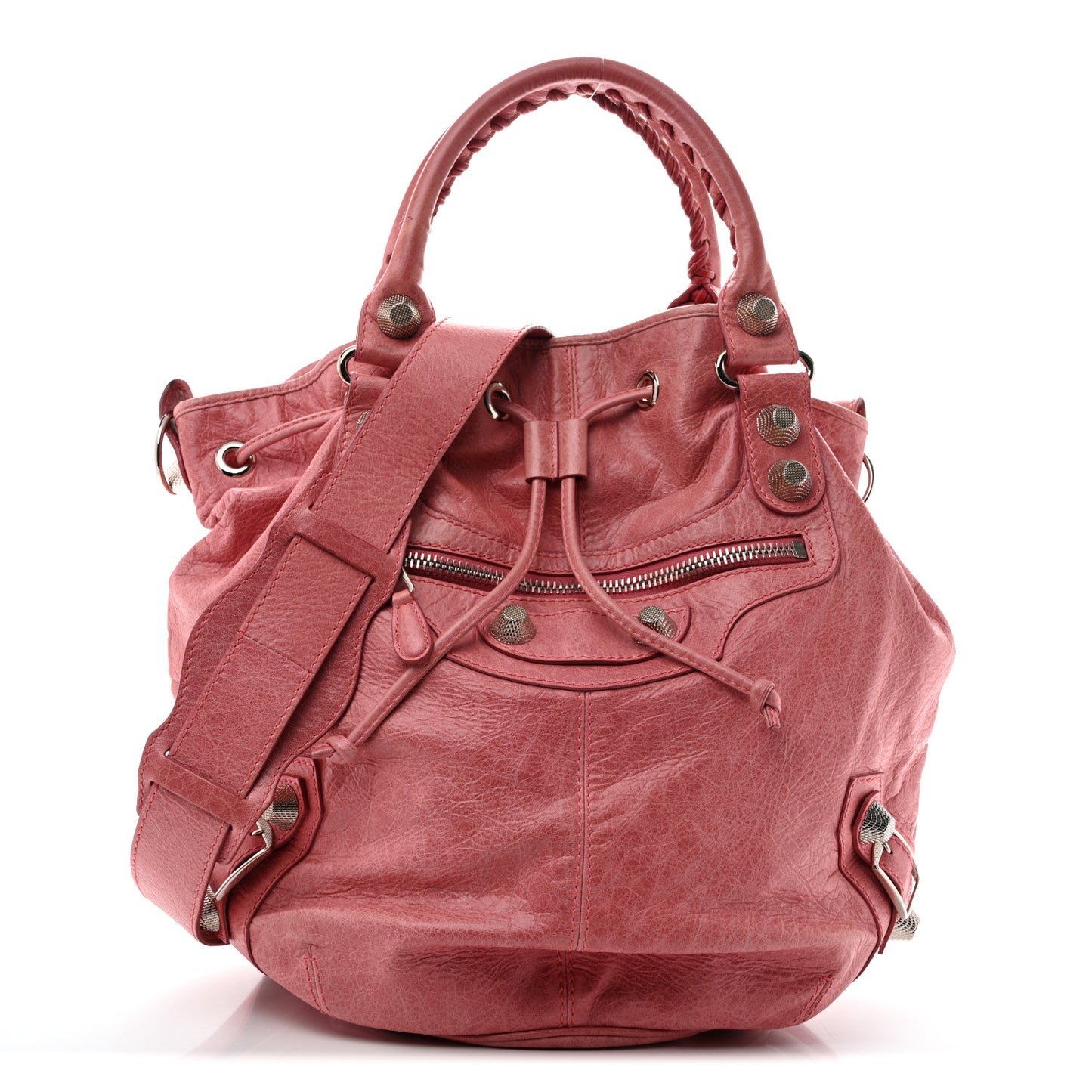 Agneau Giant 21 Silver Hardware Pompon Framboise