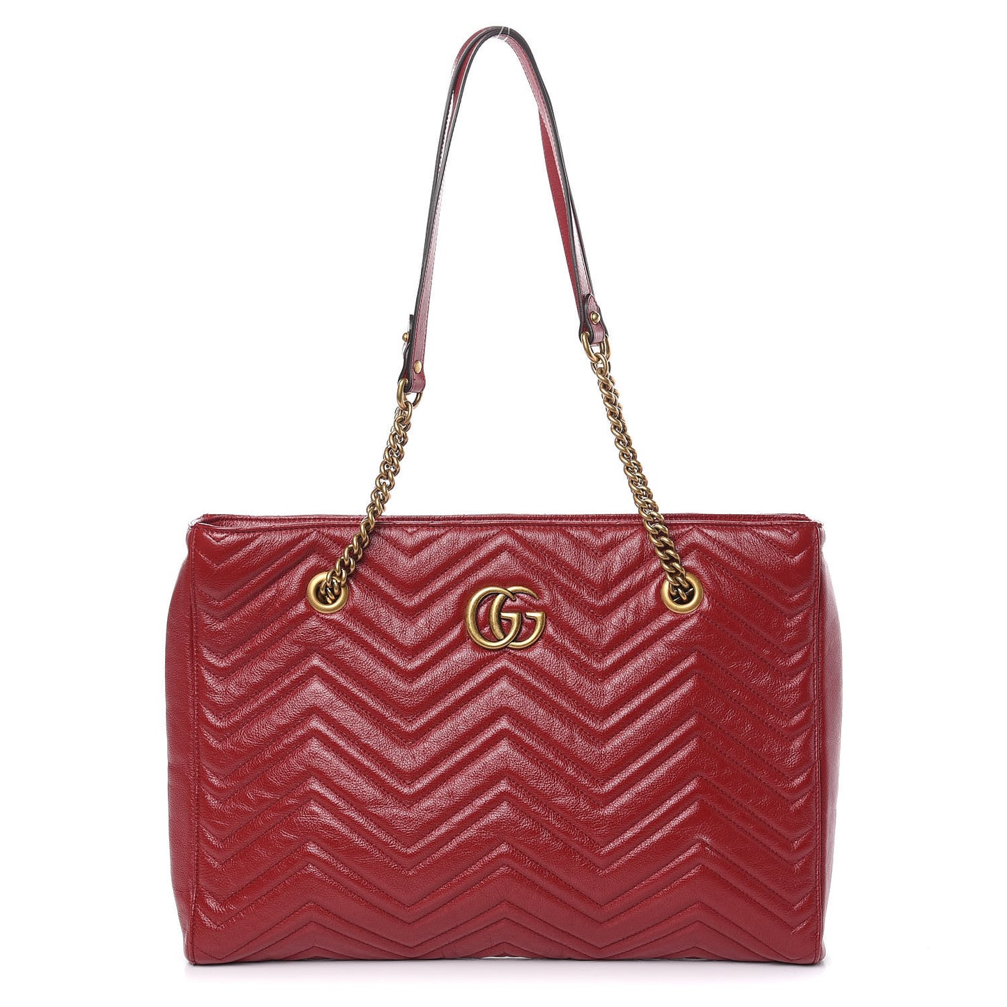 Azalea Calfskin Matelasse Medium GG Marmont Slim Tote Romantic Cerise