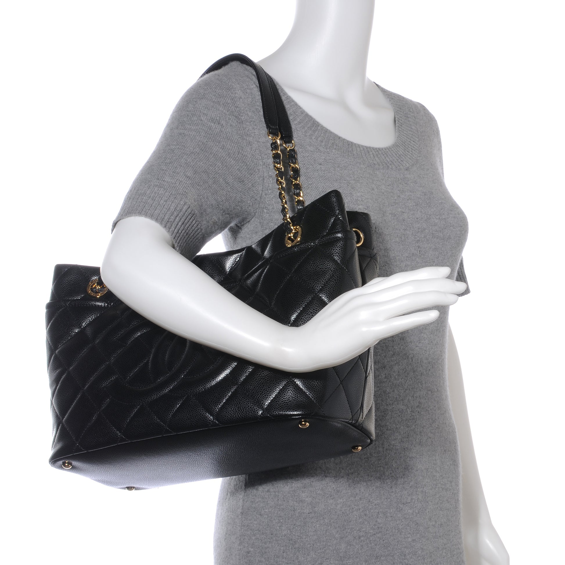 Chanel Caviar CC Timeless Tote Black 2 of 8
