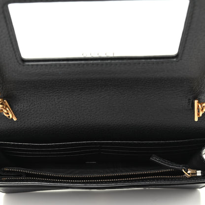 Gucci Calfskin Marquise Crystals Mini GG Chain Wallet Black 4 of 7