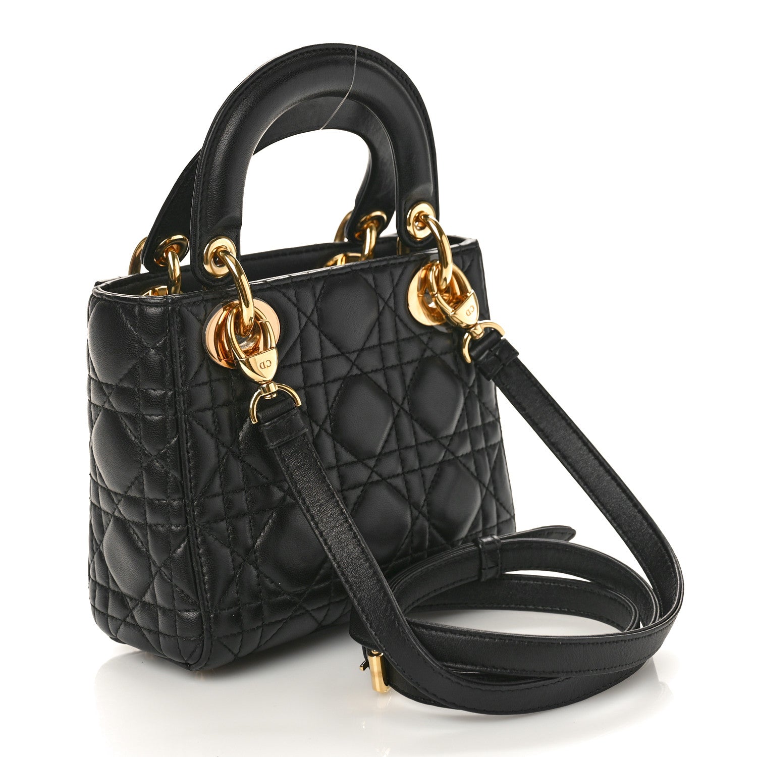 Christian Dior Lambskin Cannage Mini Lady Dior Black 2 of 8