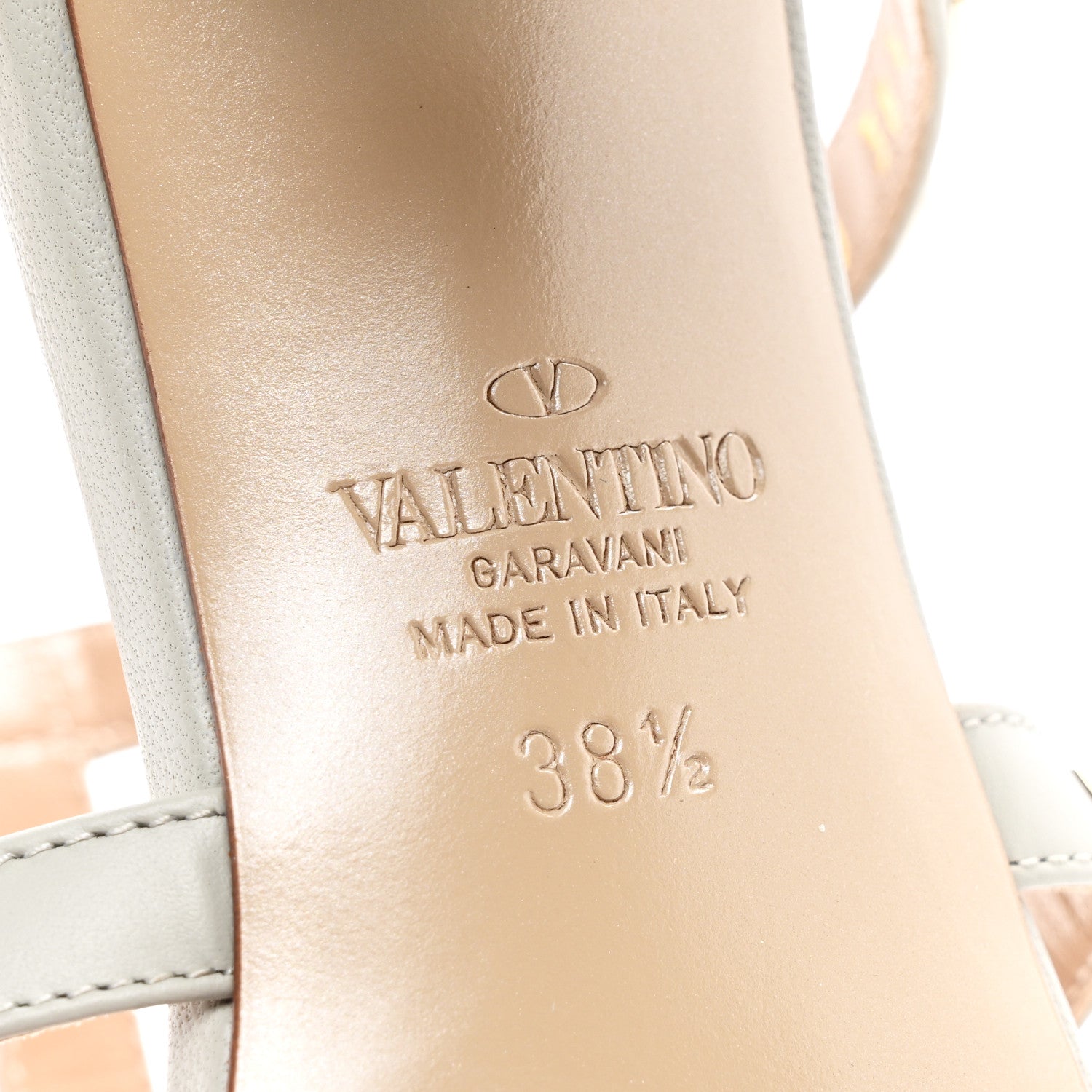 Valentino Garavani Calfskin Rockstud 60mm Caged Slide Sandals 38.5 Opal Grey 6 of 8