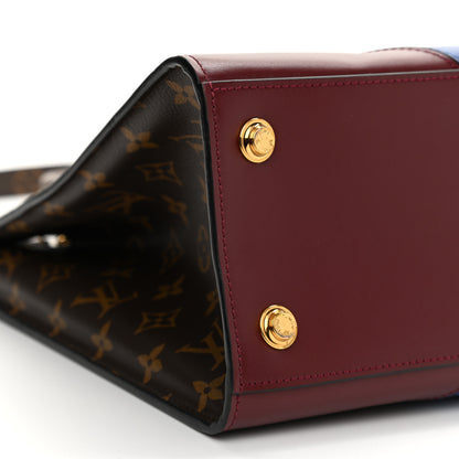 Louis Vuitton Calfskin Monogram City Steamer MM Blue Burgundy White 8 of 12