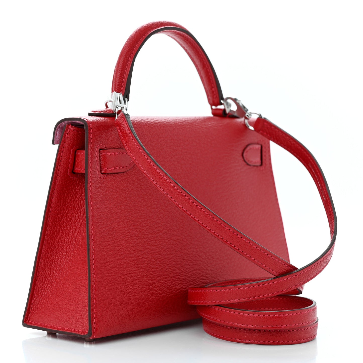 Chevre Mysore Verso Mini Kelly Sellier 20 Rouge Casaque Bubblegum