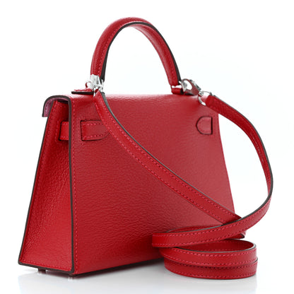 Hermes Chevre Mysore Verso Mini Kelly Sellier 20 Rouge Casaque Bubblegum 3 of 11