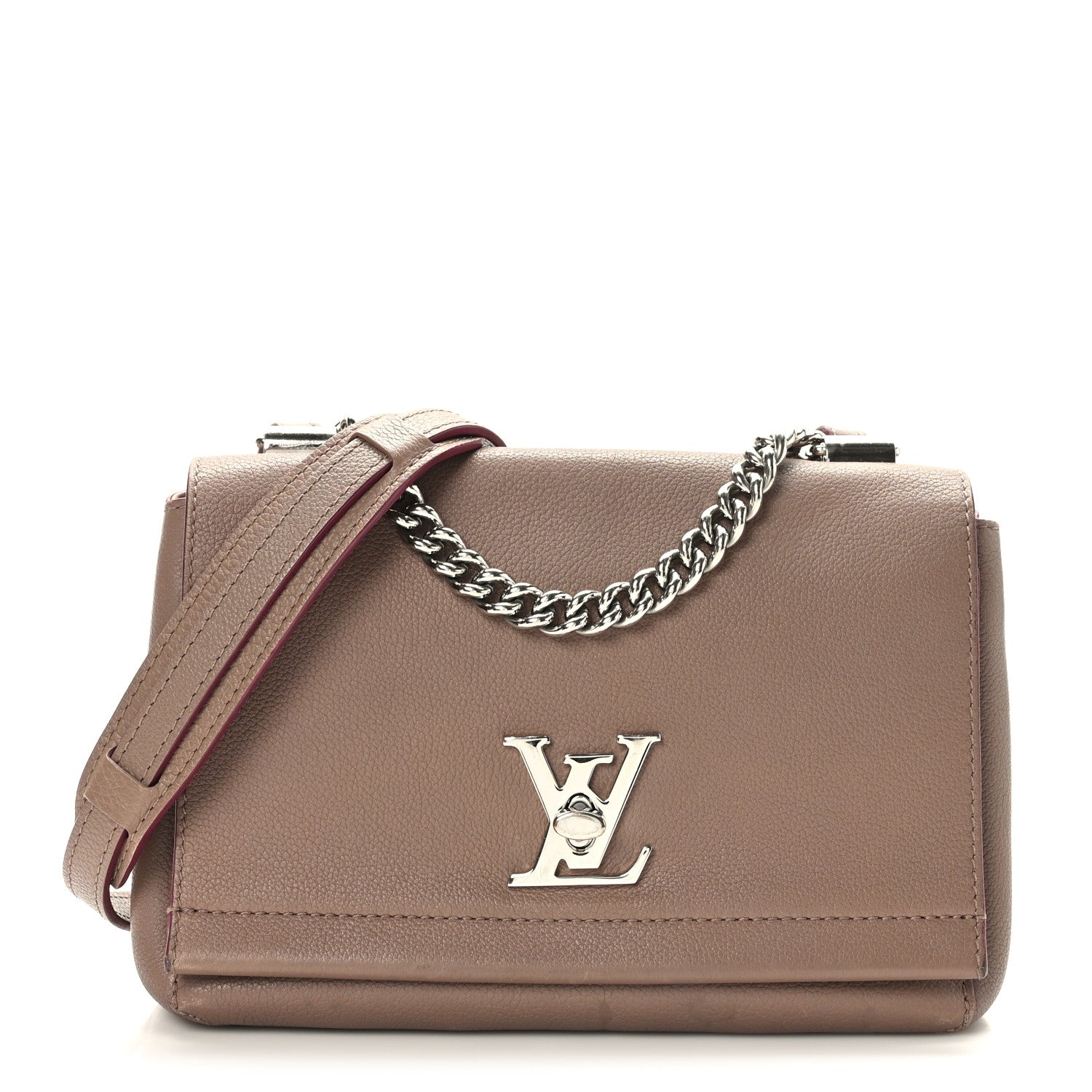 Louis Vuitton Soft Calfskin Lockme II Top Handle Taupe Glace 1 of 9