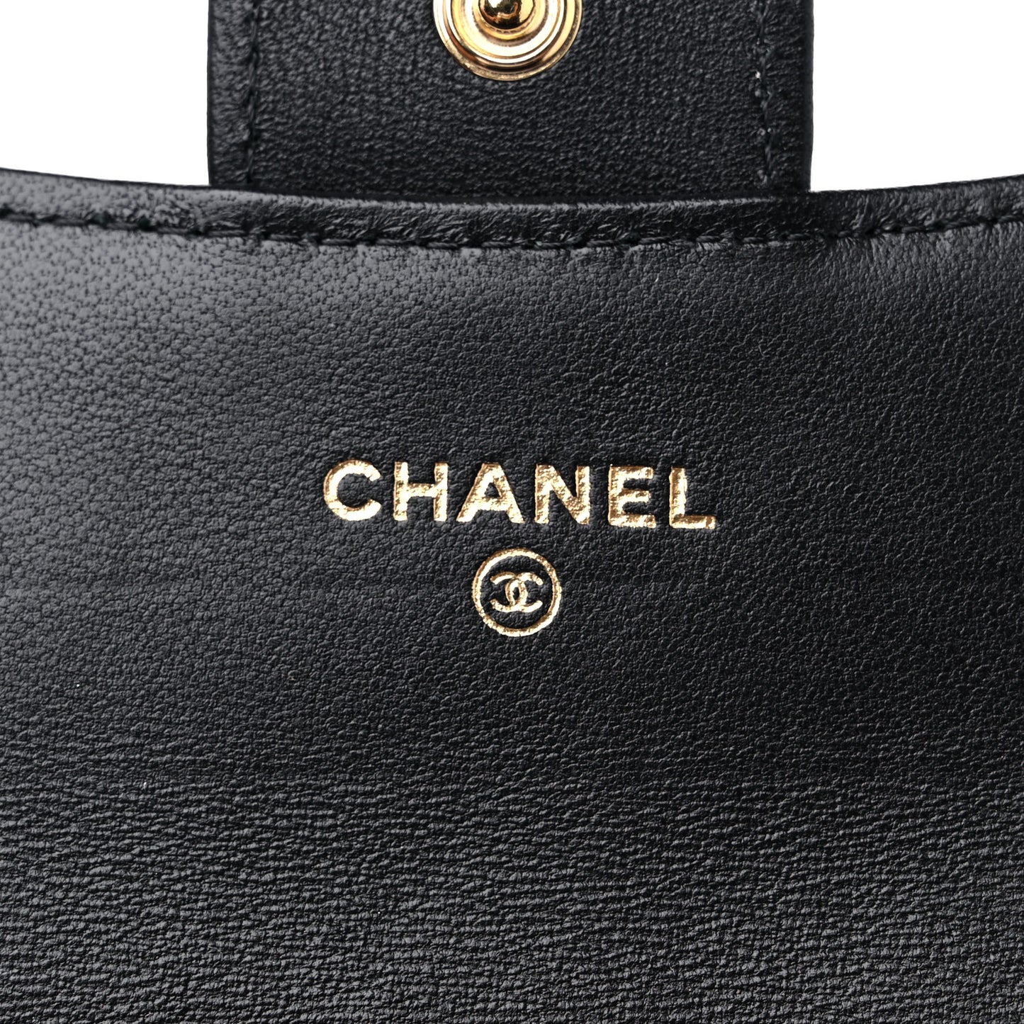 Lambskin Quilted Flap Card Holder Wallet Black